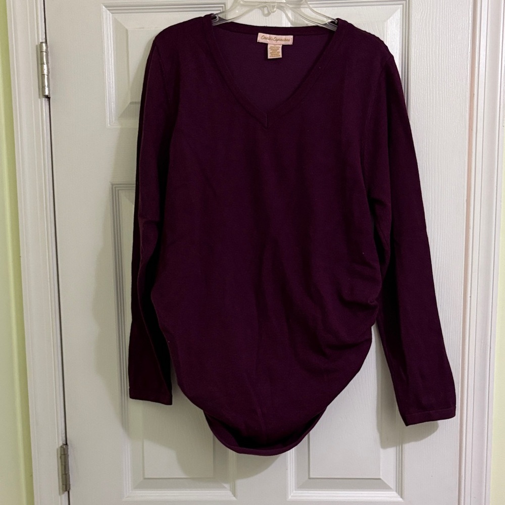 Expressions Deep Purple V-Neck Sweater